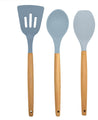 Phantom Chef Set of 3 Essential Silicone Utensils with Wooden Handles