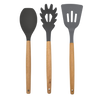 Phantom Chef Set of 3 Essential Silicone Utensil Set with Wooden Handles