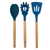 Phantom Chef Set of 3 Essential Silicone Utensil Set with Wooden Handles